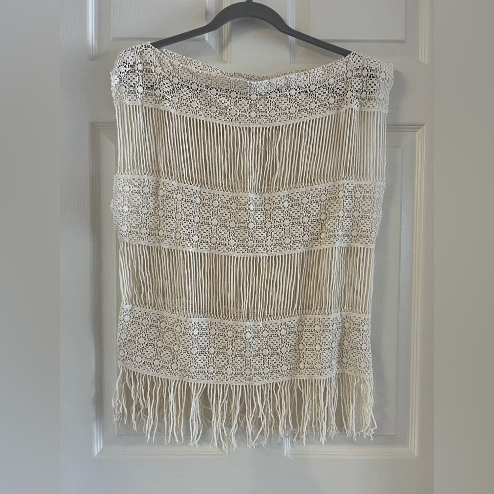 The Callahan x Anthropologie INEZ ivory crochet coverup. Ivory. EUC. Size XS.